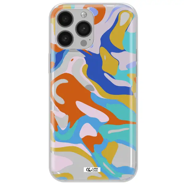 A Colorful Background With Different Colors Apple Iphone 13 Pro Clear Tpu Case