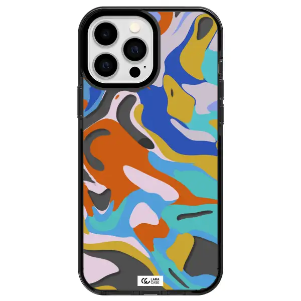 a colorful background with different colors Apple iPhone 13 Pro Max impact Smoke Black Case