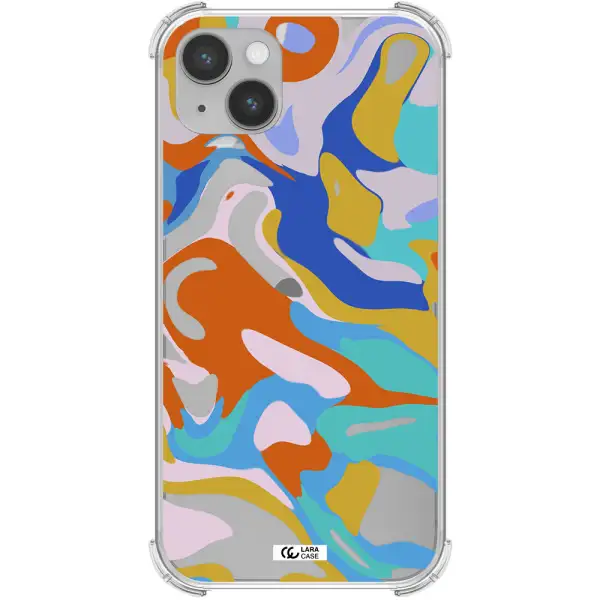 a colorful background with different colors Apple iPhone 14 Clear PC Case