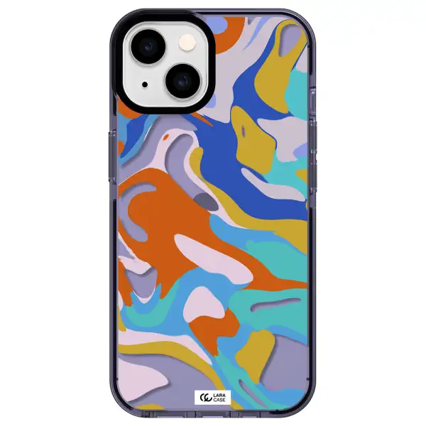 a colorful background with different colors Apple iPhone 14 impact Lilac Case