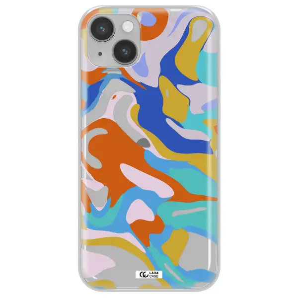 A Colorful Background With Different Colors Apple Iphone 14 Plus Clear Tpu Case