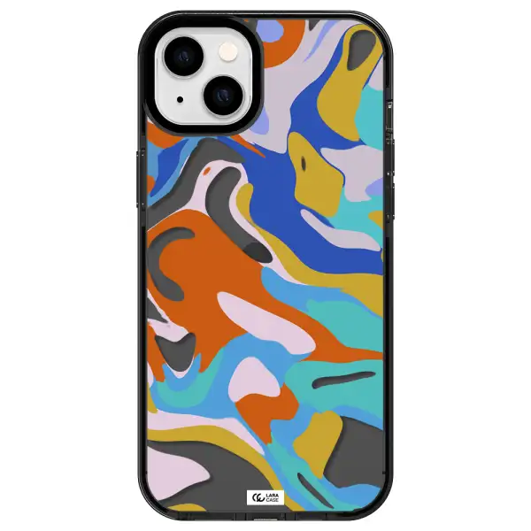 a colorful background with different colors Apple iPhone 14 plus impact Smoke Black Case