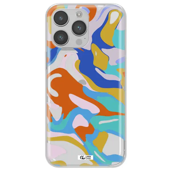 A Colorful Background With Different Colors Apple Iphone 14 Pro Clear Tpu Case