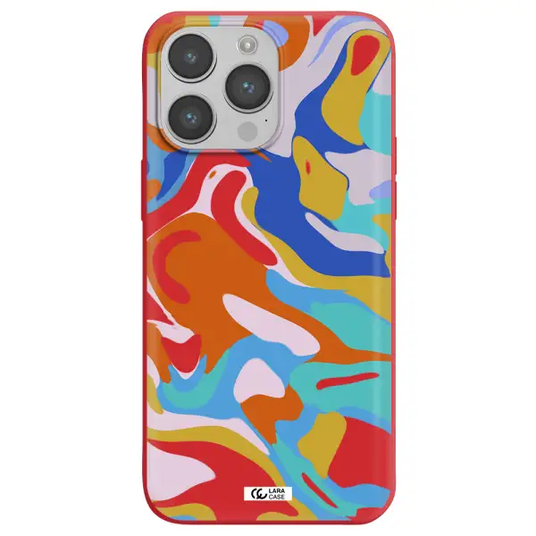 a colorful background with different colors Apple iPhone 14 pro Silicone Imperial Red Case