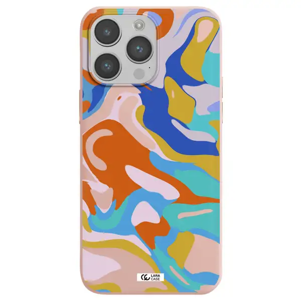 a colorful background with different colors Apple iPhone 14 pro Silicone pastel pink Case