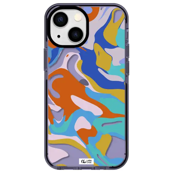 a colorful background with different colors Apple iPhone 15 impact Lilac Case