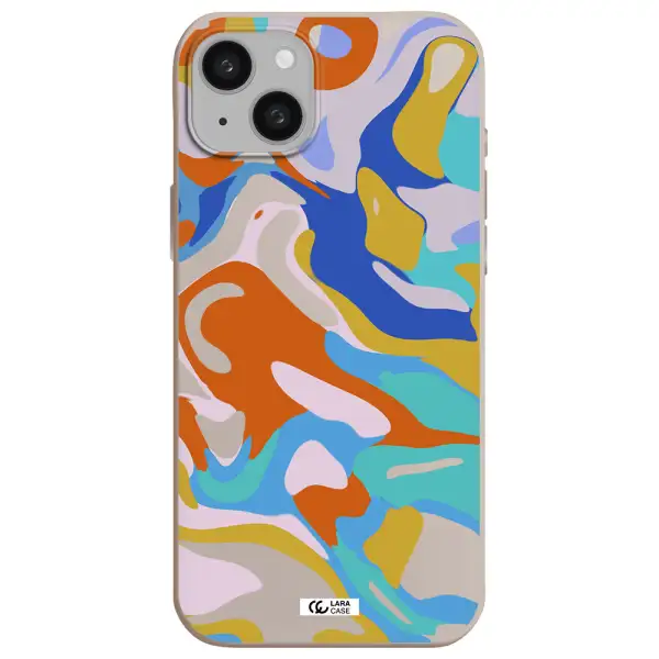 a colorful background with different colors Apple iphone 15 plus Silicone Stone Case