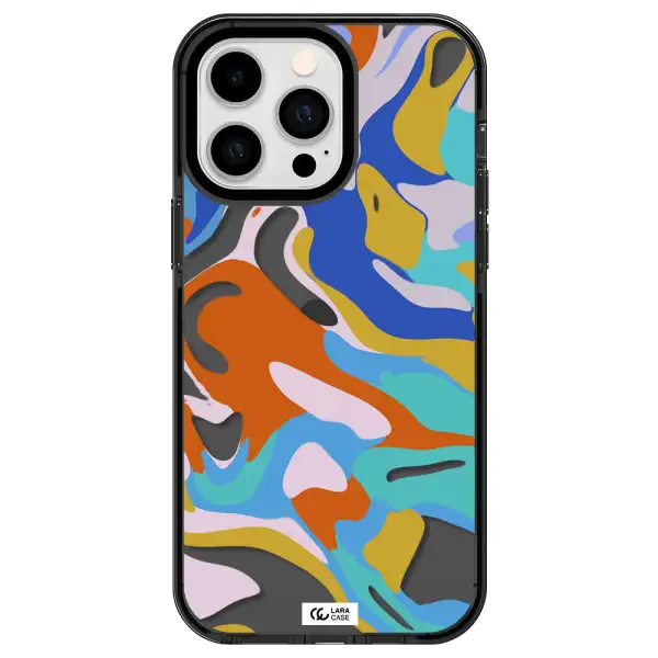 a colorful background with different colors Apple iPhone 15 Pro Max impact Smoke Black Case