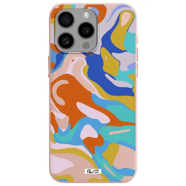 a colorful background with different colors Apple Iphone 15 Pro max Silicone pastel pink Case