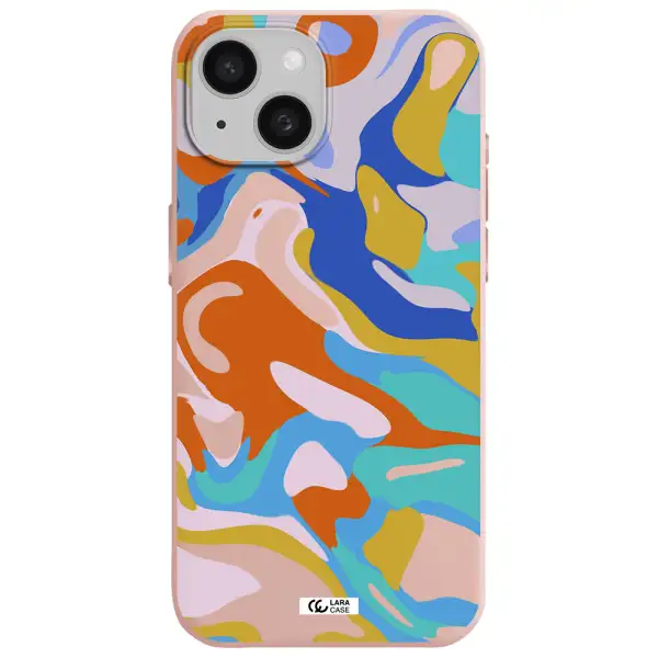 A Colorful Background With Different Colors Apple Iphone 15 Silicone Pastel Pink Case