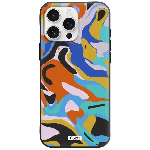 A Colorful Background With Different Colors Apple Iphone 16 Pro Max Silicone Black Case