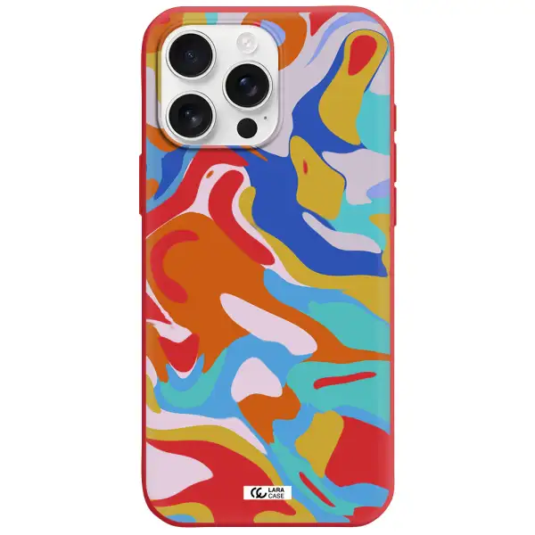 A Colorful Background With Different Colors Apple Iphone 16 Pro Max Silicone Stone Case