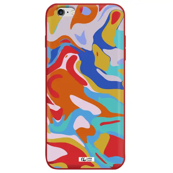 a colorful background with different colors Apple iPhone 6 plus Silicone Imperial Red Case