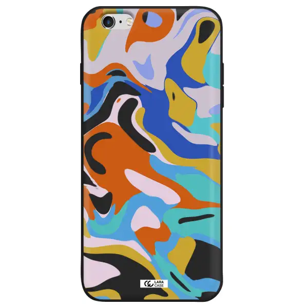 a colorful background with different colors Apple iPhone 6 s plus Silicone black Case