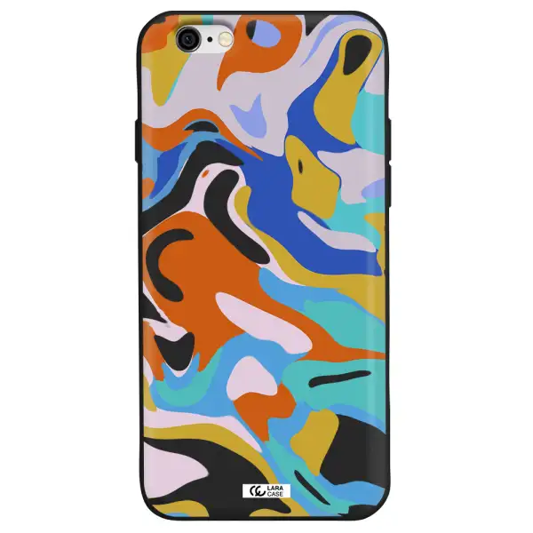 a colorful background with different colors Apple iPhone 6 Silicone black Case