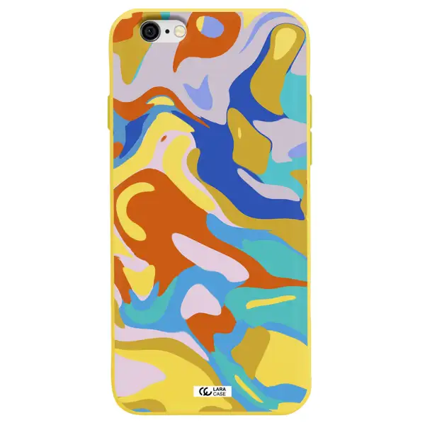 a colorful background with different colors Apple iPhone 6 Silicone canary yellow Case