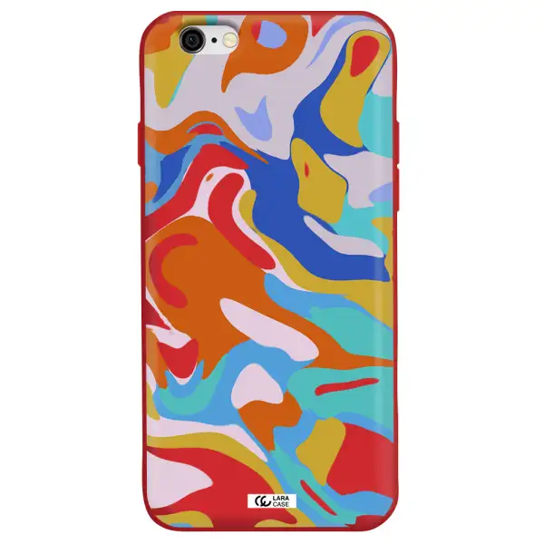 a colorful background with different colors Apple iPhone 6 Silicone Imperial Red Case