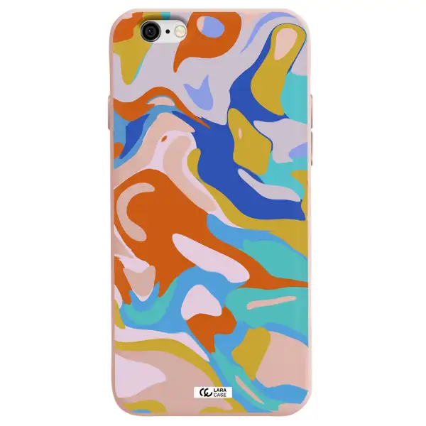 a colorful background with different colors Apple iPhone 6 Silicone pastel pink Case