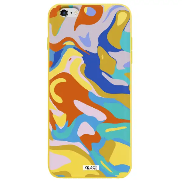 a colorful background with different colors Apple iPhone 6S Silicone canary yellow Case