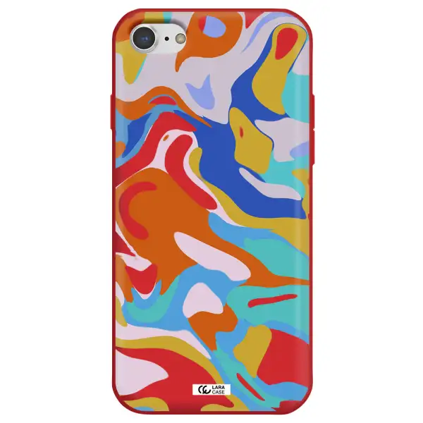 a colorful background with different colors Apple iPhone 7 Silicone Imperial Red Case