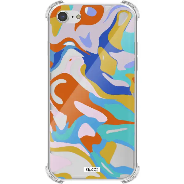 a colorful background with different colors Apple iPhone 8 Clear PC Case