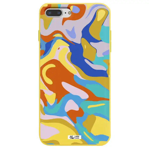 a colorful background with different colors Apple iPhone 8 plus Silicone canary yellow Case