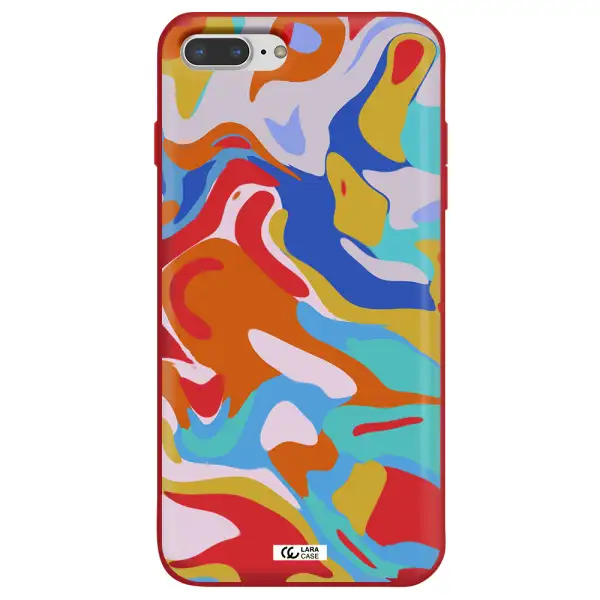 a colorful background with different colors Apple iPhone 8 plus Silicone Imperial Red Case