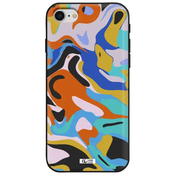 a colorful background with different colors Apple iPhone se 2020 Silicone black Case