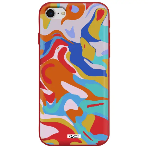 a colorful background with different colors Apple iPhone se 2020 Silicone Imperial Red Case