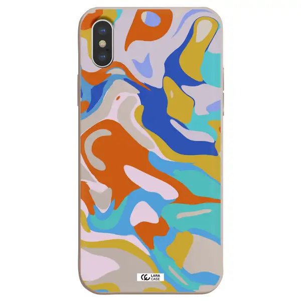a colorful background with different colors Apple iPhone X Silicone Stone Case
