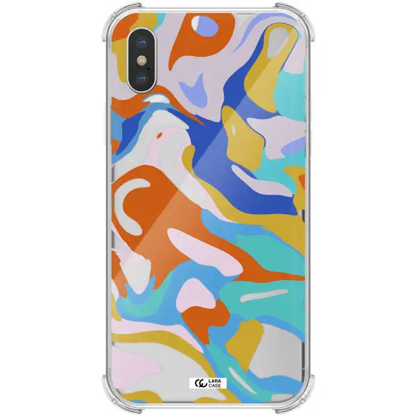 a colorful background with different colors Apple iPhone XS max Clear PC Case