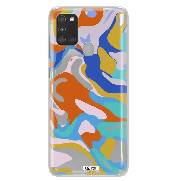 A Colorful Background With Different Colors Samsung A21S Clear Tpu Case