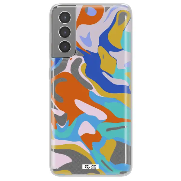 A Colorful Background With Different Colors Samsung S21 Clear Tpu Case