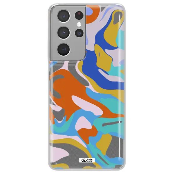 A Colorful Background With Different Colors Samsung S21 Ultra Clear Tpu Case