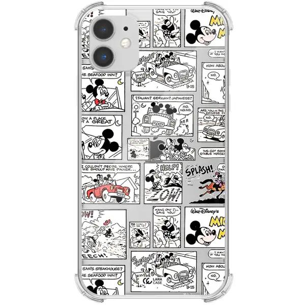 mickey mouse comic strip Apple iPhone 11 Clear PC Case