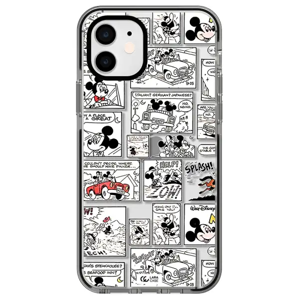 mickey mouse comic strip Apple iPhone 11 impact black border Case
