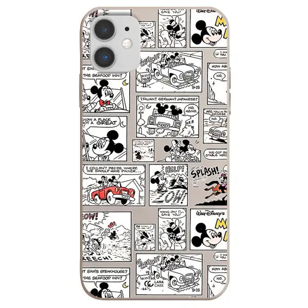 mickey mouse comic strip Apple iPhone 11 Silicone Stone Case