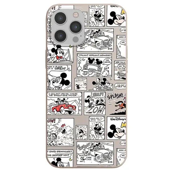 mickey mouse comic strip Apple iPhone 12 pro max Silicone Stone Case