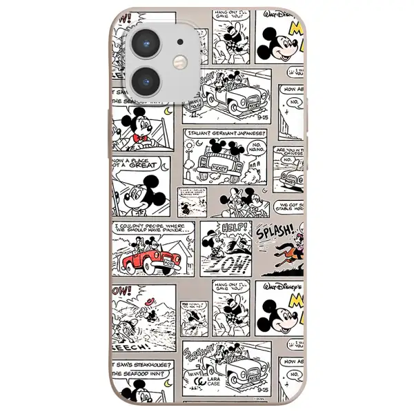 mickey mouse comic strip Apple iPhone 12 Silicone Stone Case