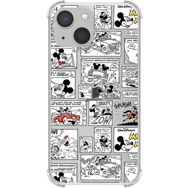 mickey mouse comic strip Apple iPhone 13 Clear PC Case