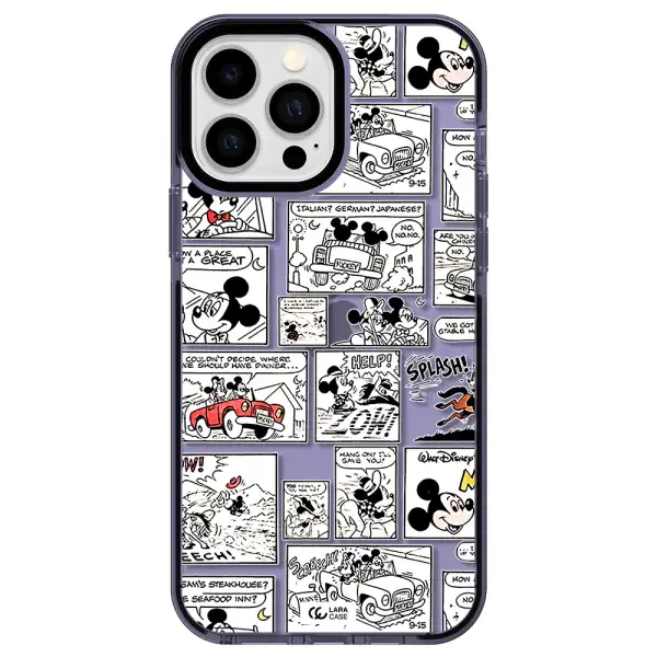 mickey mouse comic strip Apple iPhone 13 Pro Max impact Lilac Case