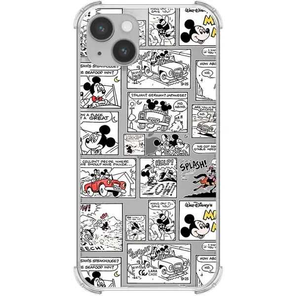 mickey mouse comic strip Apple iPhone 14 plus Clear PC Case