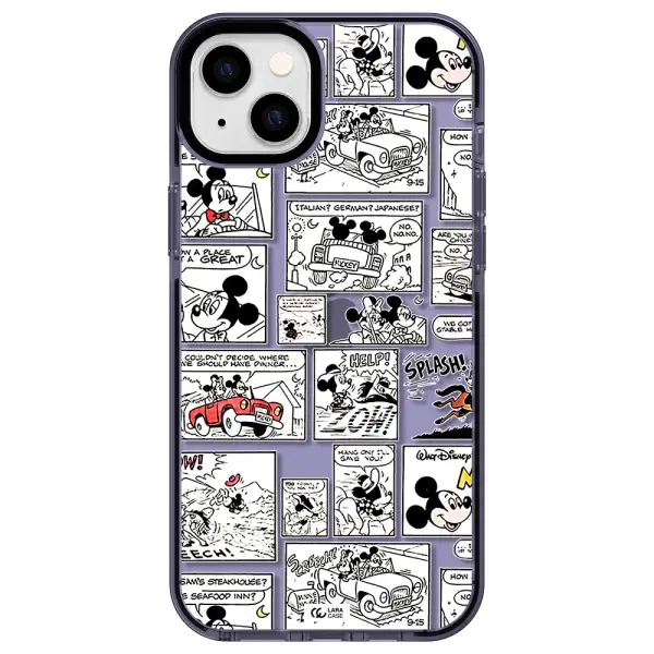 mickey mouse comic strip Apple iPhone 14 plus impact Lilac Case