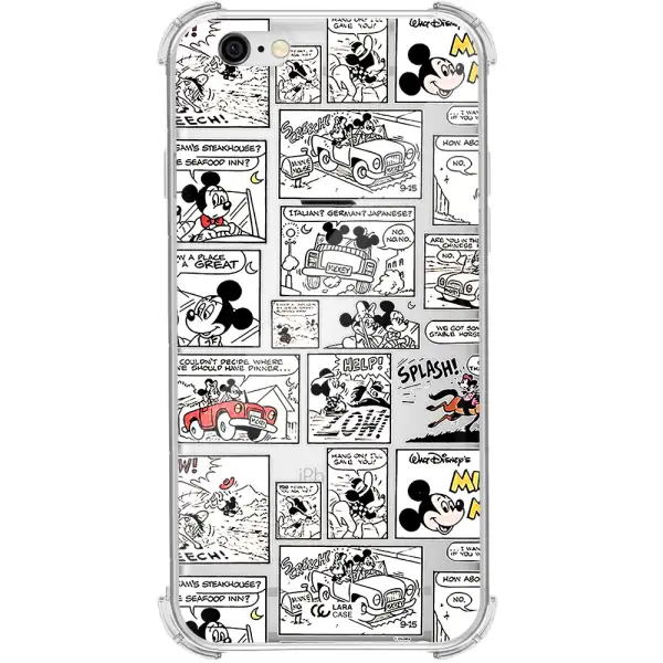 mickey mouse comic strip Apple iPhone 6 Clear PC Case