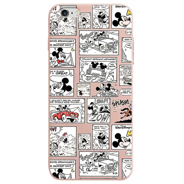 mickey mouse comic strip Apple iPhone 6 plus Silicone pastel pink Case