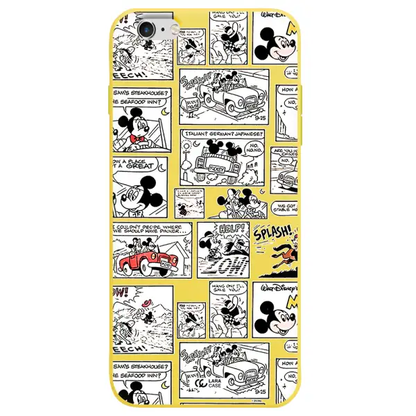 mickey mouse comic strip Apple iPhone 6 s plus Silicone canary yellow Case
