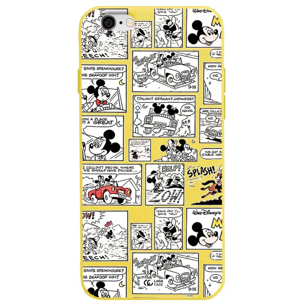 mickey mouse comic strip Apple iPhone 6 Silicone canary yellow Case