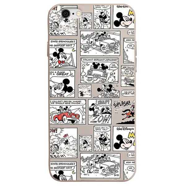 mickey mouse comic strip Apple iPhone 6 Silicone Stone Case