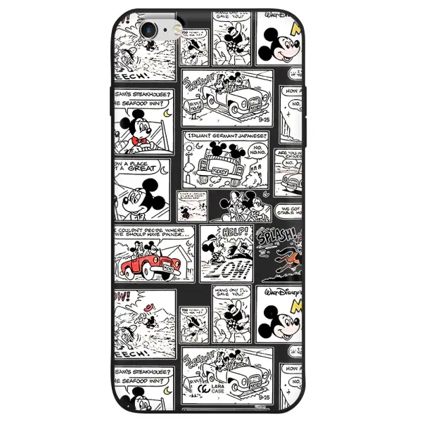 mickey mouse comic strip Apple iPhone 6S Silicone black Case