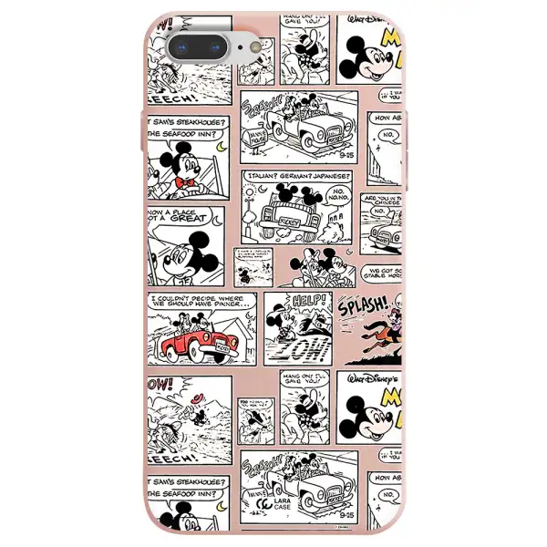 mickey mouse comic strip Apple iPhone 7 plus Silicone pastel pink Case